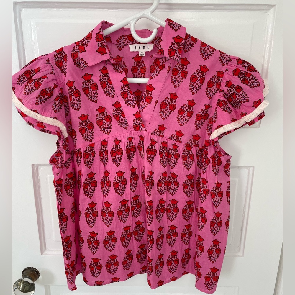 THML- Pink floral blouse